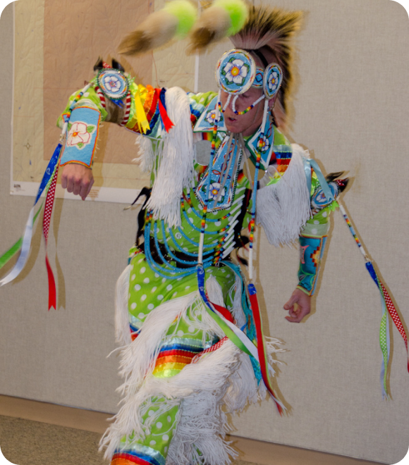 Native American in ceremonial dress